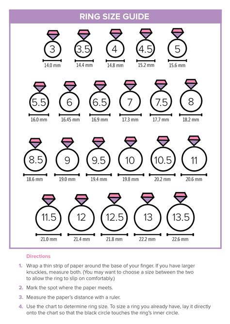 women ring - women's ring size chart.